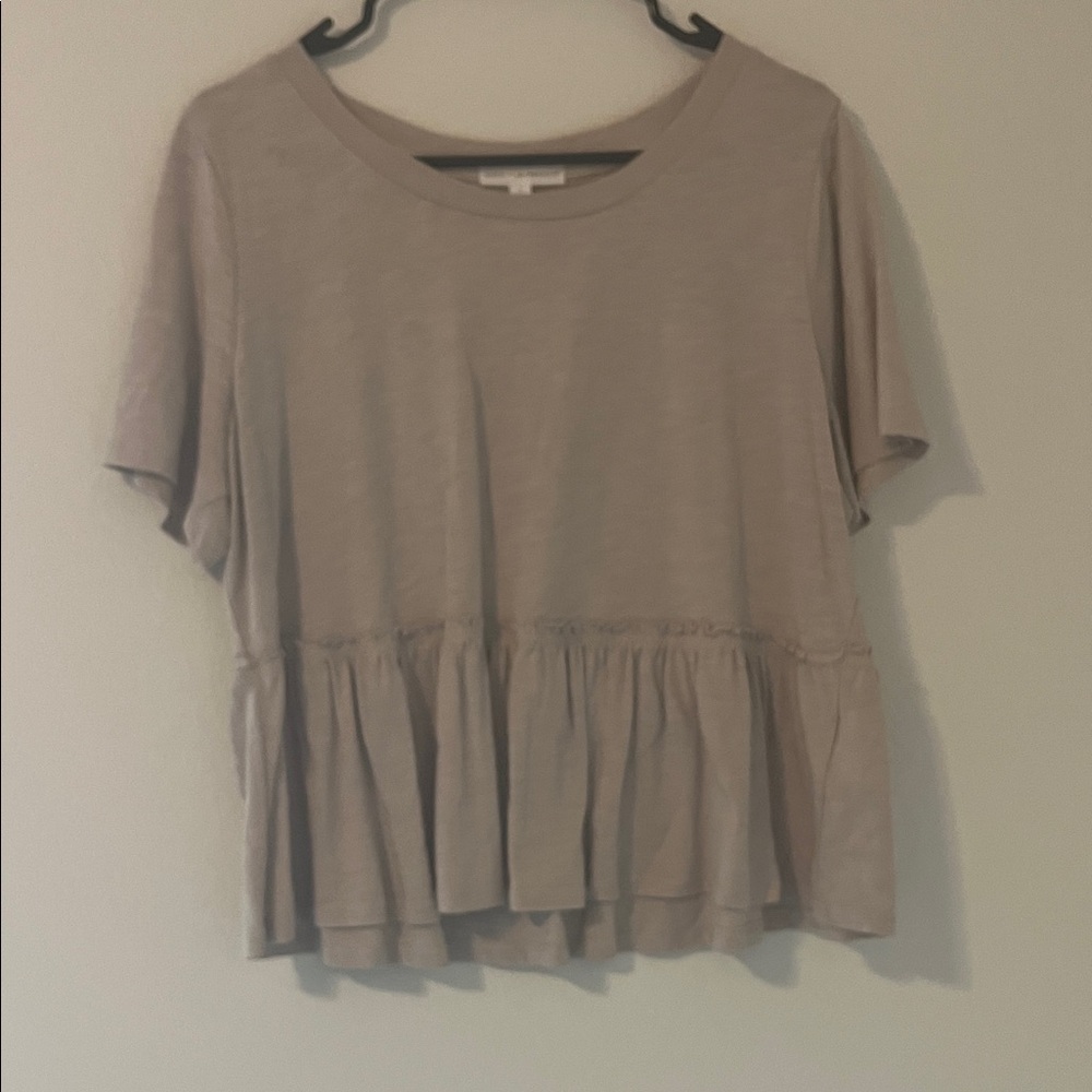 Women's Tan Peplum Top